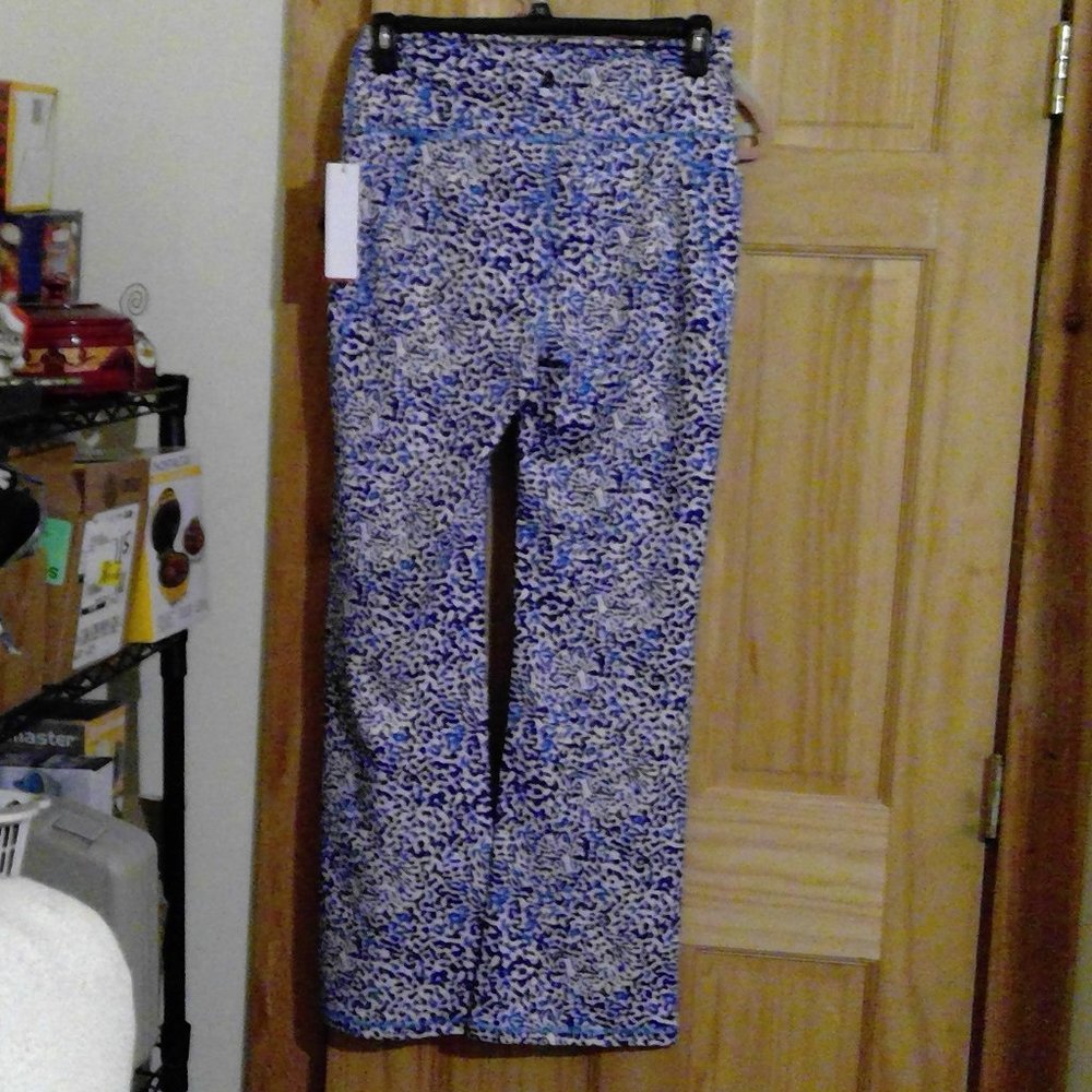 Lilly Pulitzer Blue & White Abstract Print Boot-Cut Pants